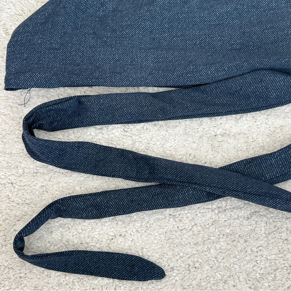 L*SPACE Denim Look Halter Bikini Top